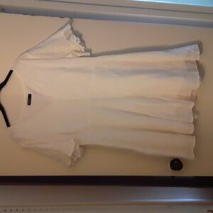 White Eyelet Ruffle Sleeved Dress